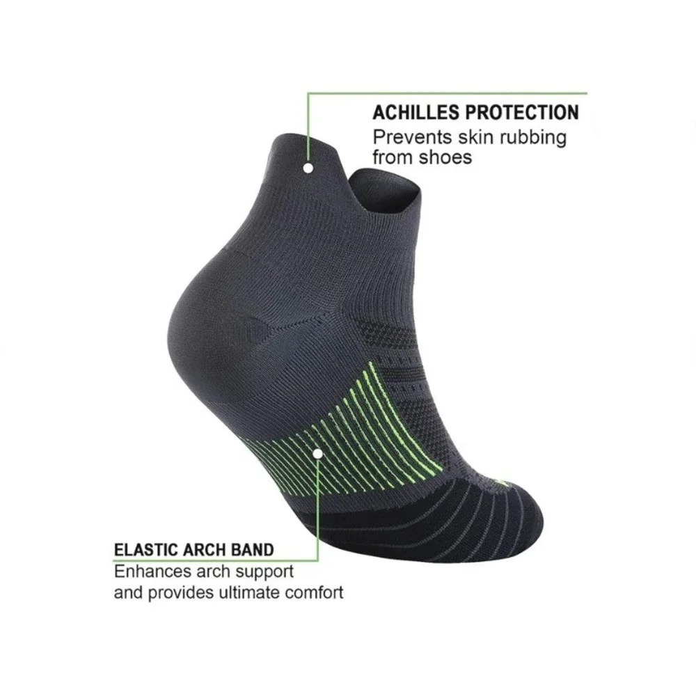 Men's Ankle Compression Tab Low Cut Socks M/L Breathable Durable Athletic 6 Pair
